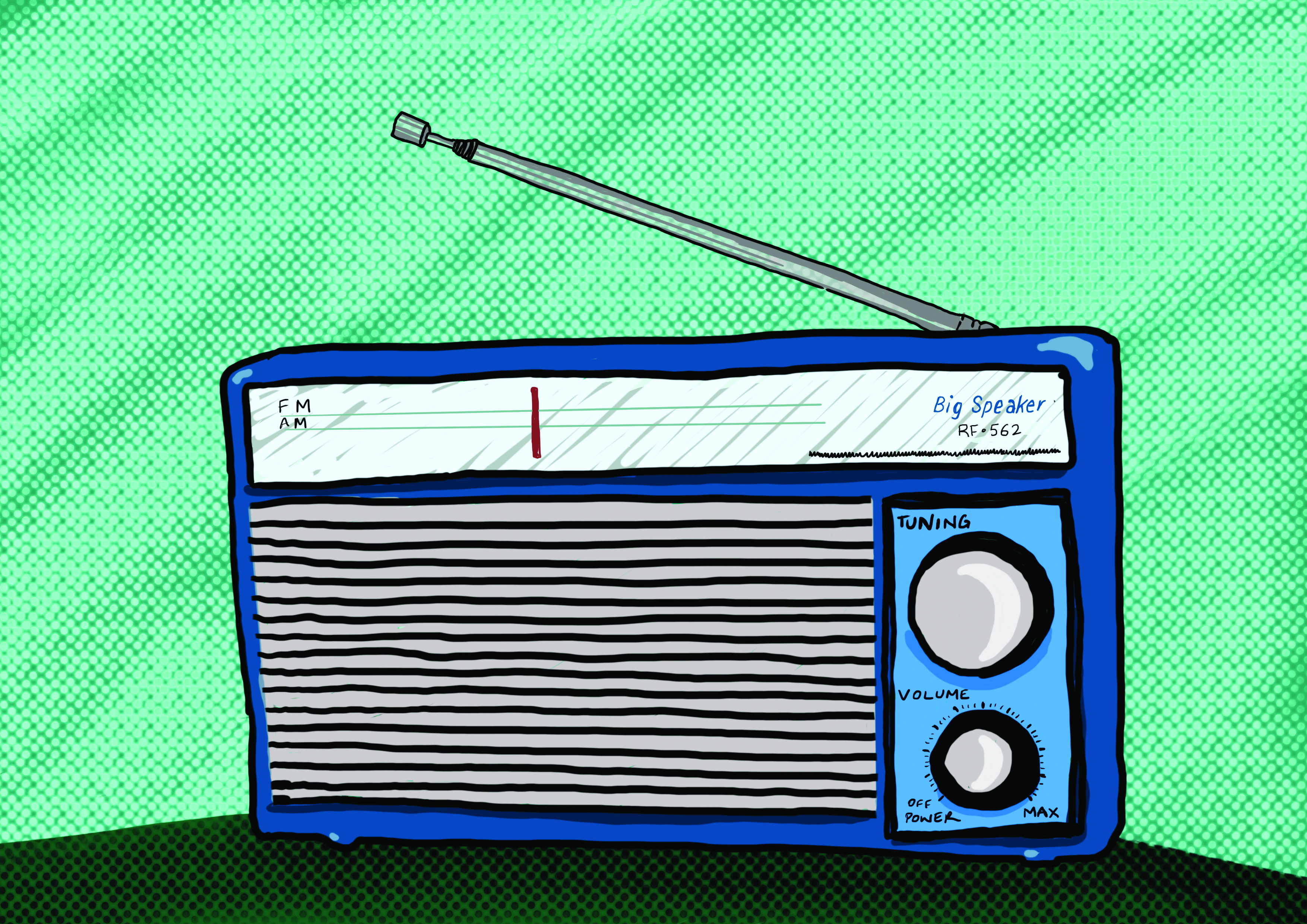 Illustration of a vintage radio